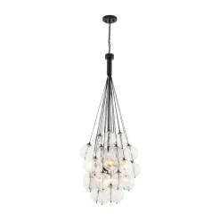Glam Cluster Textured Water Glass Globe Bubble Chandelier