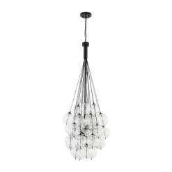 Glam Cluster Textured Water Glass Globe Bubble Chandelier