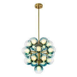Glam Cluster White Blue Glass Bubble Tiered Chandelier