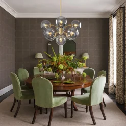 Glam Dark Pearl Smoked Glass Globe Bubble Sputnik Chandelier