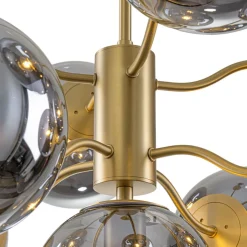 Glam Dark Pearl Smoked Glass Globe Bubble Sputnik Chandelier