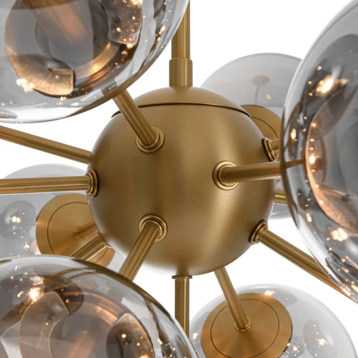 Glam Dark Pearl Sputnik Smoked Glass Bubble Chandelier Light Fixture