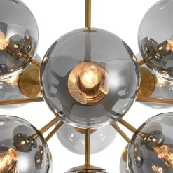 Glam Dark Pearl Sputnik Smoked Glass Bubble Chandelier Light Fixture