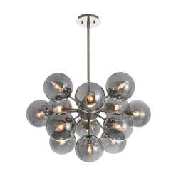 Glam Dark Pearl Sputnik Smoked Glass Bubble Chandelier Light Fixture