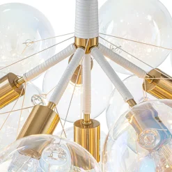 Glam Iridescent Glass Globe Cluster Bubble Chandelier