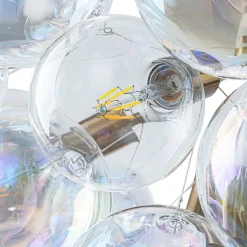 Glam Iridescent Glass Globe Cluster Bubble Chandelier