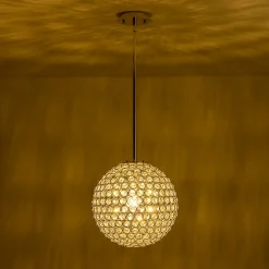 Glam Jewel Polished Gold Crystal Globe Chandelier