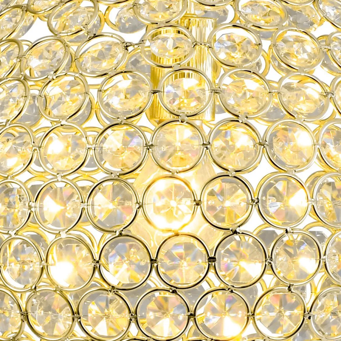 Glam Jewel Polished Gold Crystal Globe Chandelier