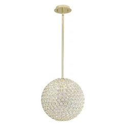 Glam Jewel Polished Gold Crystal Globe Chandelier