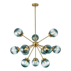 Glam 12-light Blue Glass Globe Sputnik Bubble Chandelier