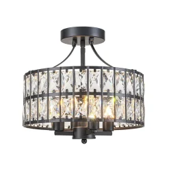 Glam 4-Light Drum Crystal Ceiling Light
