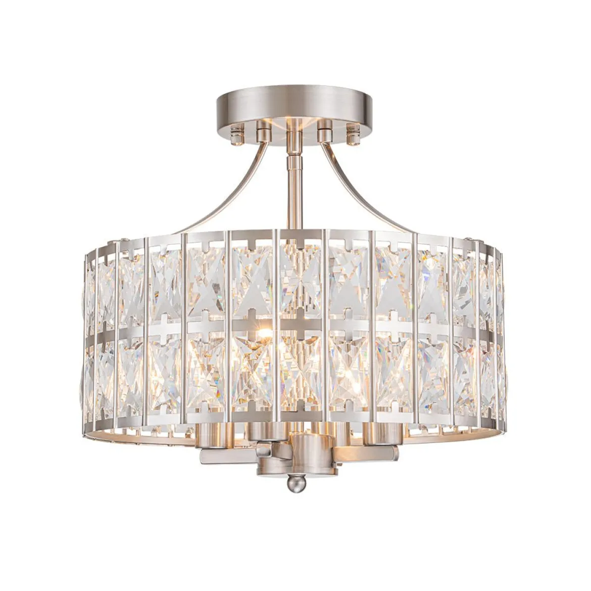 Glam 4-Light Drum Crystal Ceiling Light