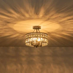Glam 4-Light Drum Crystal Ceiling Light