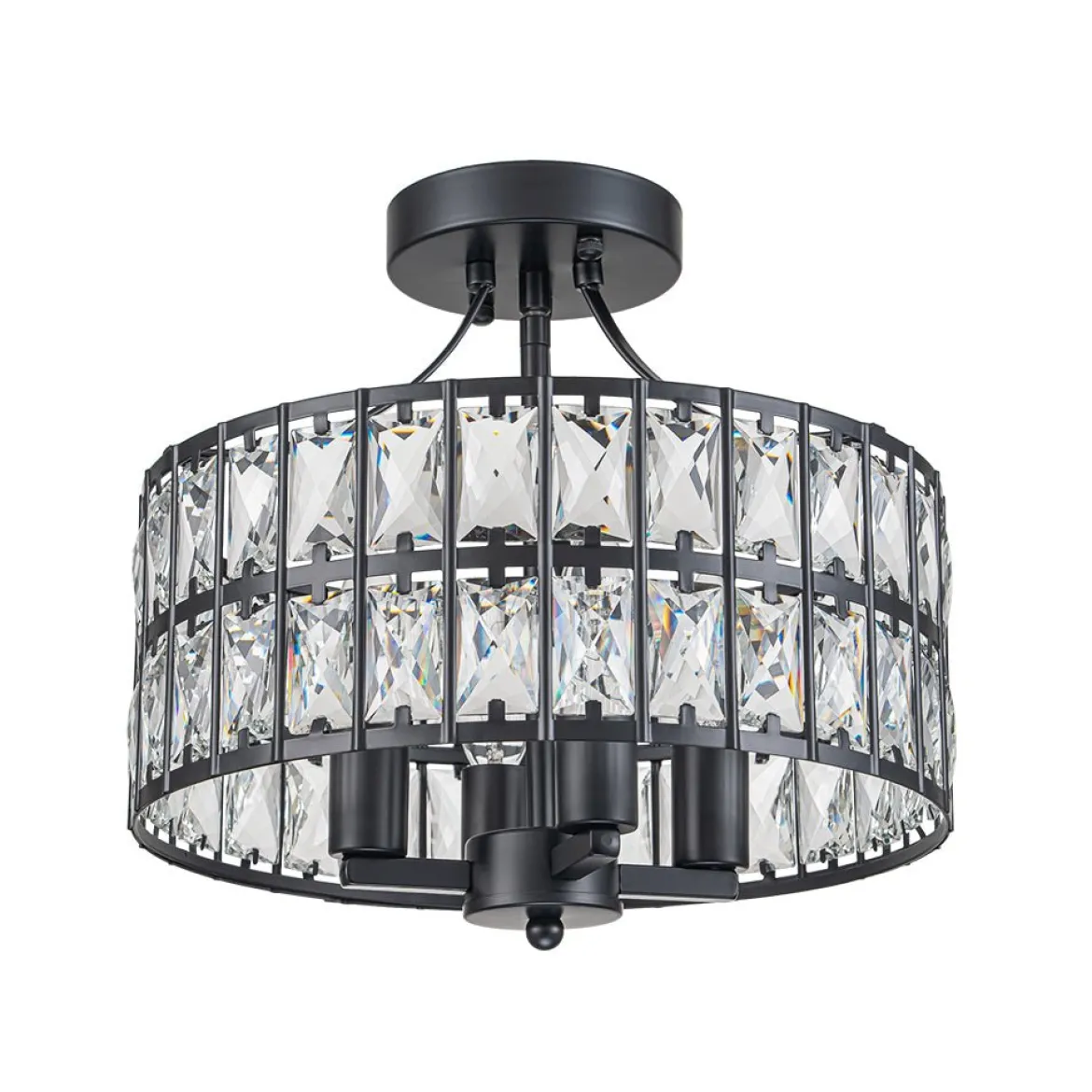 Glam 4-Light Drum Crystal Ceiling Light
