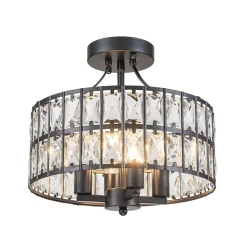 Glam 4-Light Drum Crystal Ceiling Light