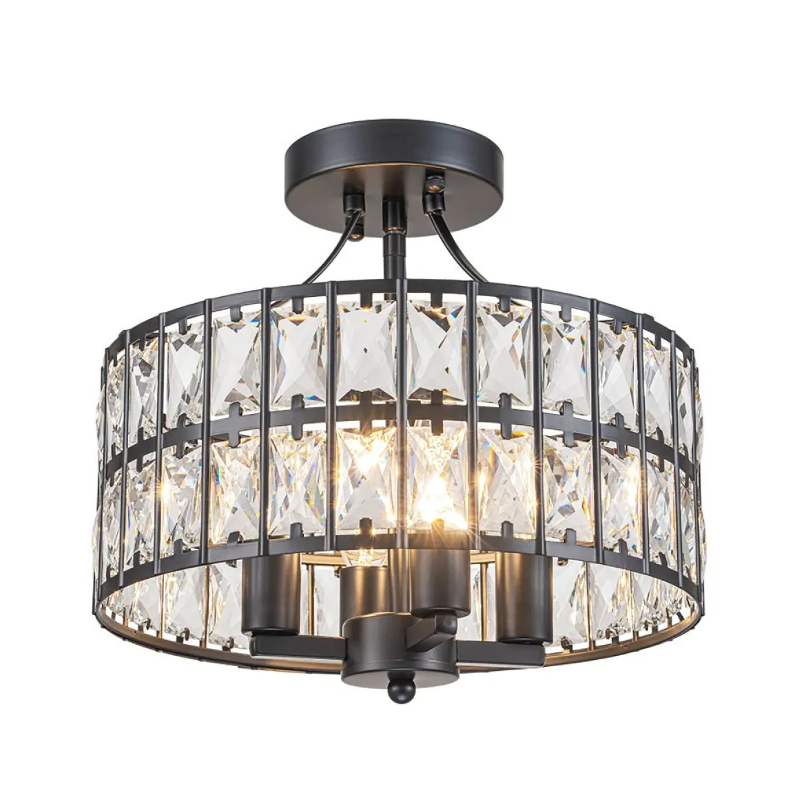 Glam 4-Light Drum Crystal Ceiling Light