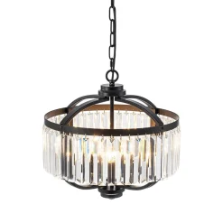 Glam 4-Light Faceted Crystal Round Cage Pendant