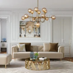 Glam 13-Light Sputnik Glass Globe Bubble Chandelier