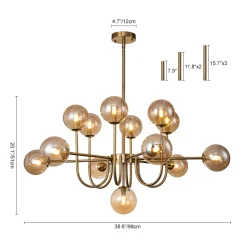 Glam 13-Light Sputnik Glass Globe Bubble Chandelier