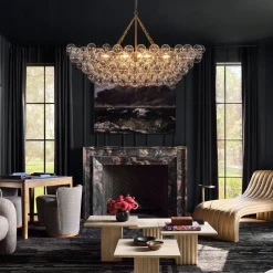 Glam 8-Light Tiered Clear Glass Bubble Island Chandelier