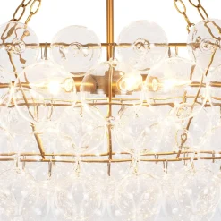 Glam 8-Light Tiered Clear Glass Bubble Island Chandelier