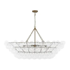 Glam 8-Light Tiered Clear Glass Bubble Island Chandelier