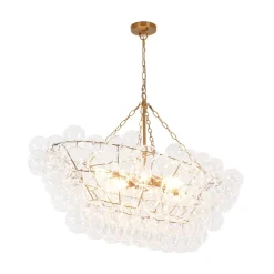 Glam 8-Light Tiered Clear Glass Bubble Island Chandelier