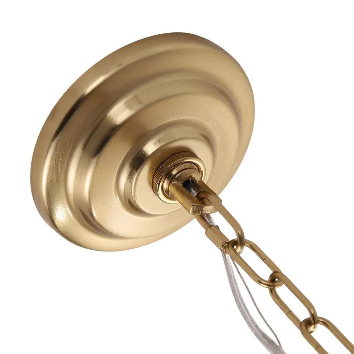 Glam Luxe Brass Tiered Crystal Raindrop Round Chandelier