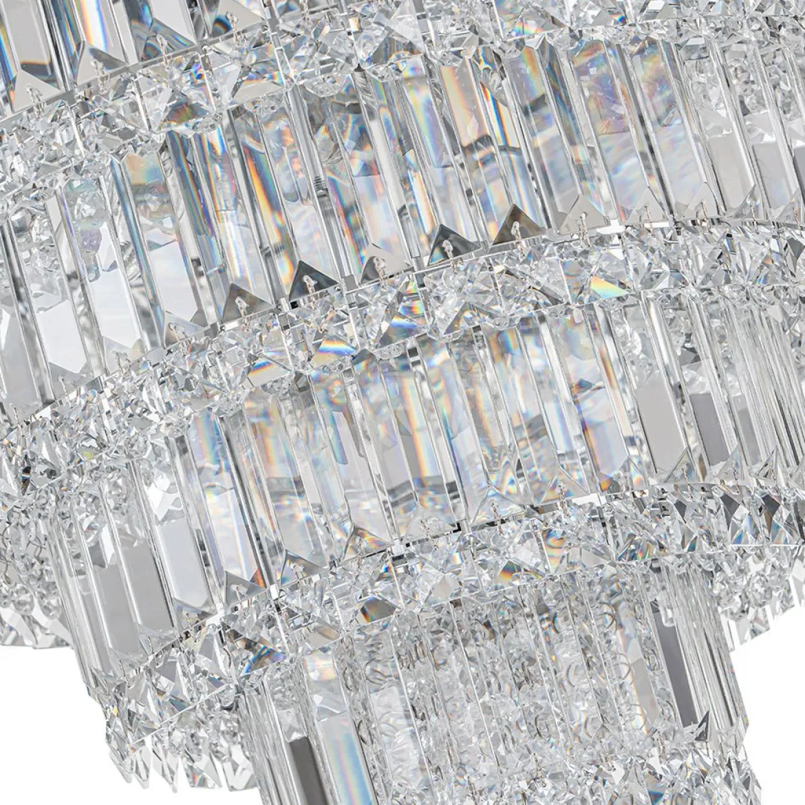 Glam Luxe Chrome 5-Tier Crystal Round Chandelier