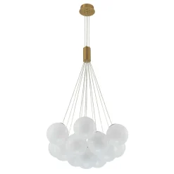 Glam Shine Opal Glass Globe Cluster Bubble Chandelier