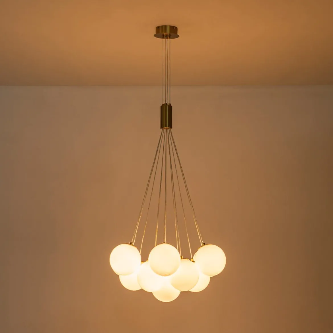 Glam Shine Opal Glass Globe Cluster Bubble Chandelier