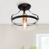 Glass Lantern Semi Flush Mount