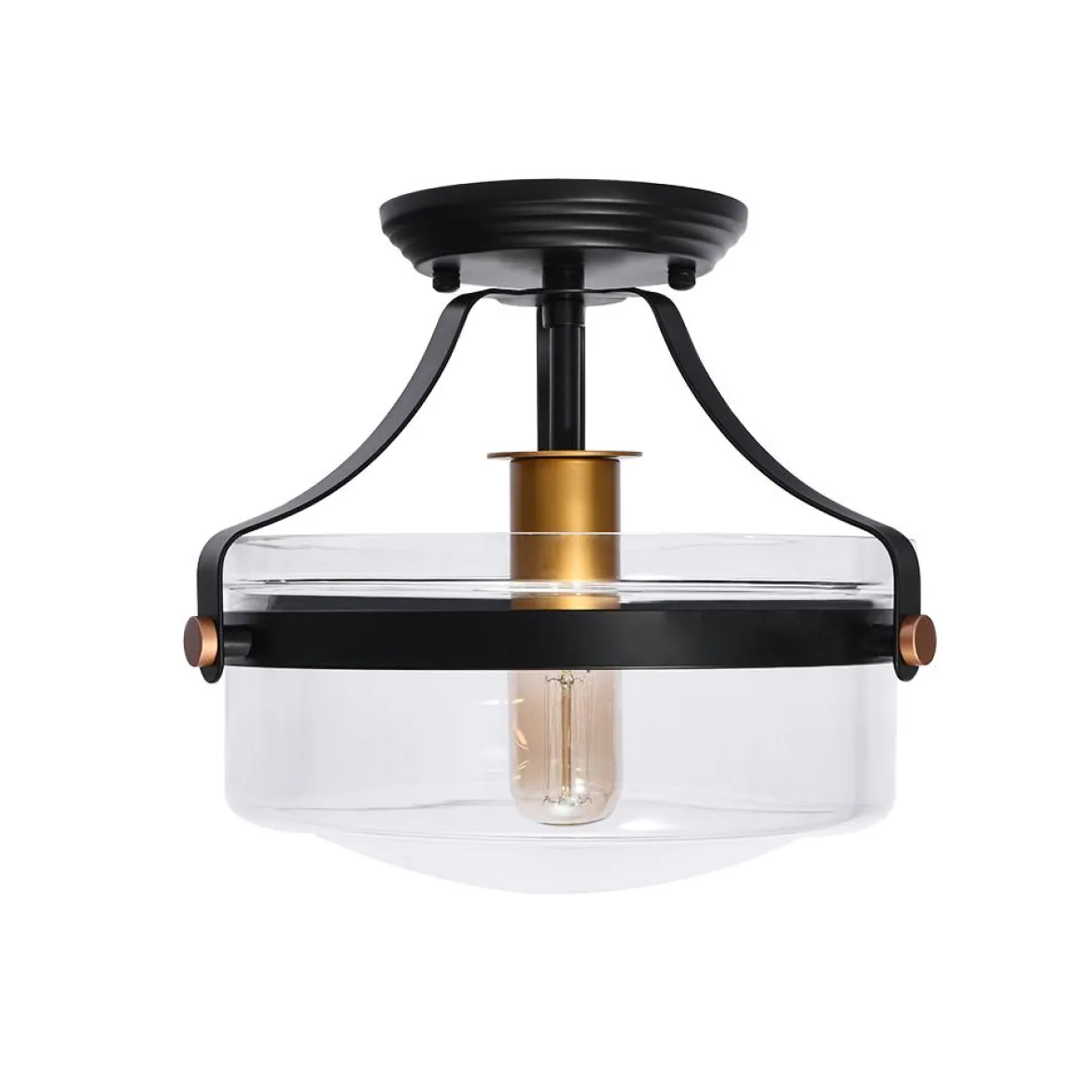 Glass Lantern Semi Flush Mount