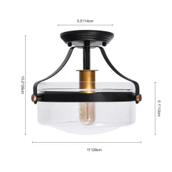 Glass Lantern Semi Flush Mount
