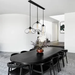 Glass Linear 3-light Island Pendant