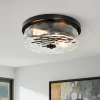 Hammered Glass Flush Mount Ceiling Light