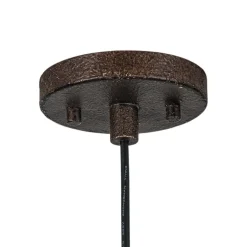 Hand-Applied Aged Bronze Patina Oversized Metal Dome Pendant
