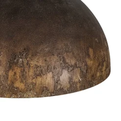 Hand-Applied Aged Bronze Patina Oversized Metal Dome Pendant