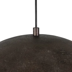 Hand-Applied Aged Bronze Patina Oversized Metal Dome Pendant