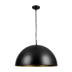 Industrial Farmhouse Black Iron Oversized Dome Pendant Light