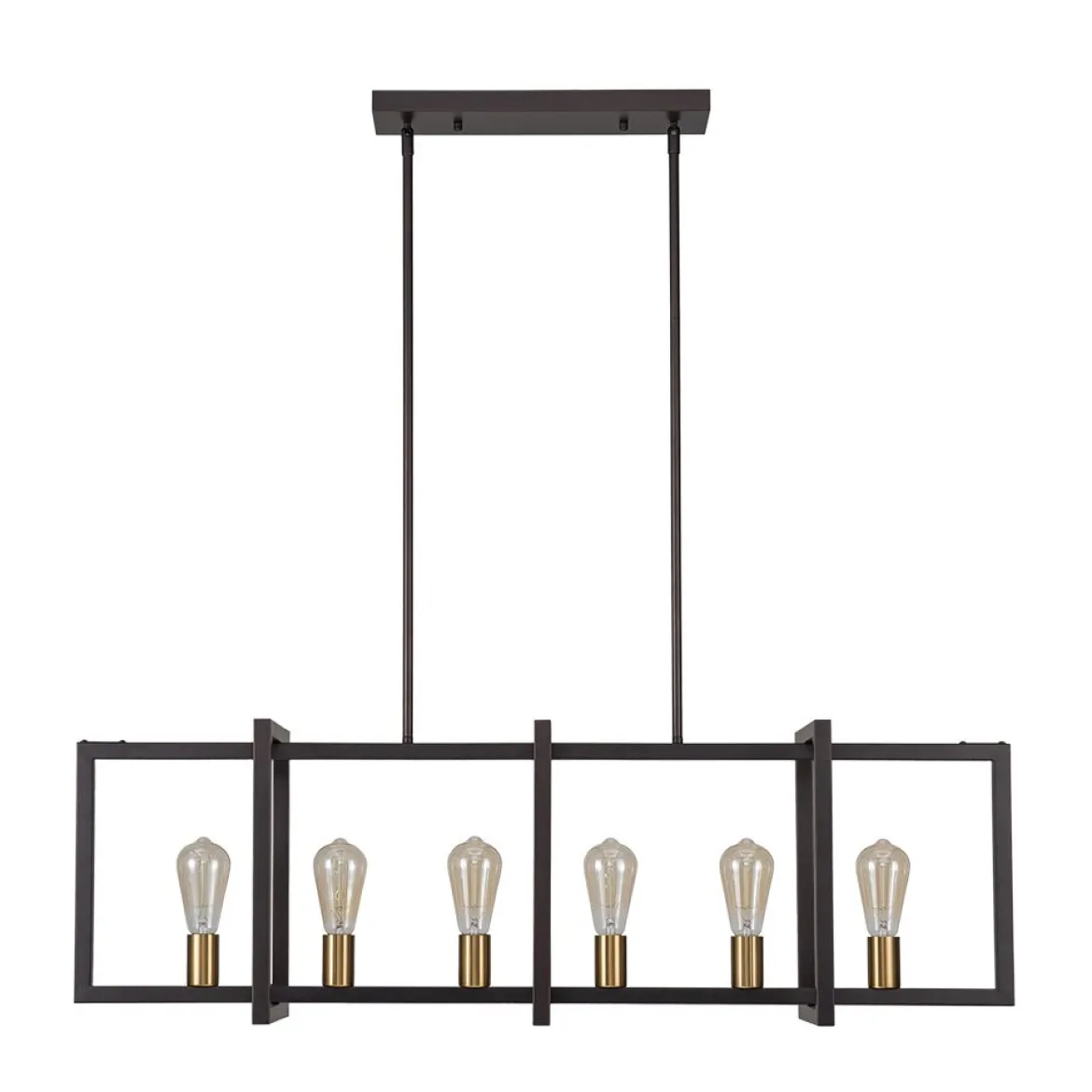 Industrial Farmhouse Rectangular Kitchen Island Pendant