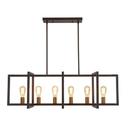 Industrial Farmhouse Rectangular Kitchen Island Pendant