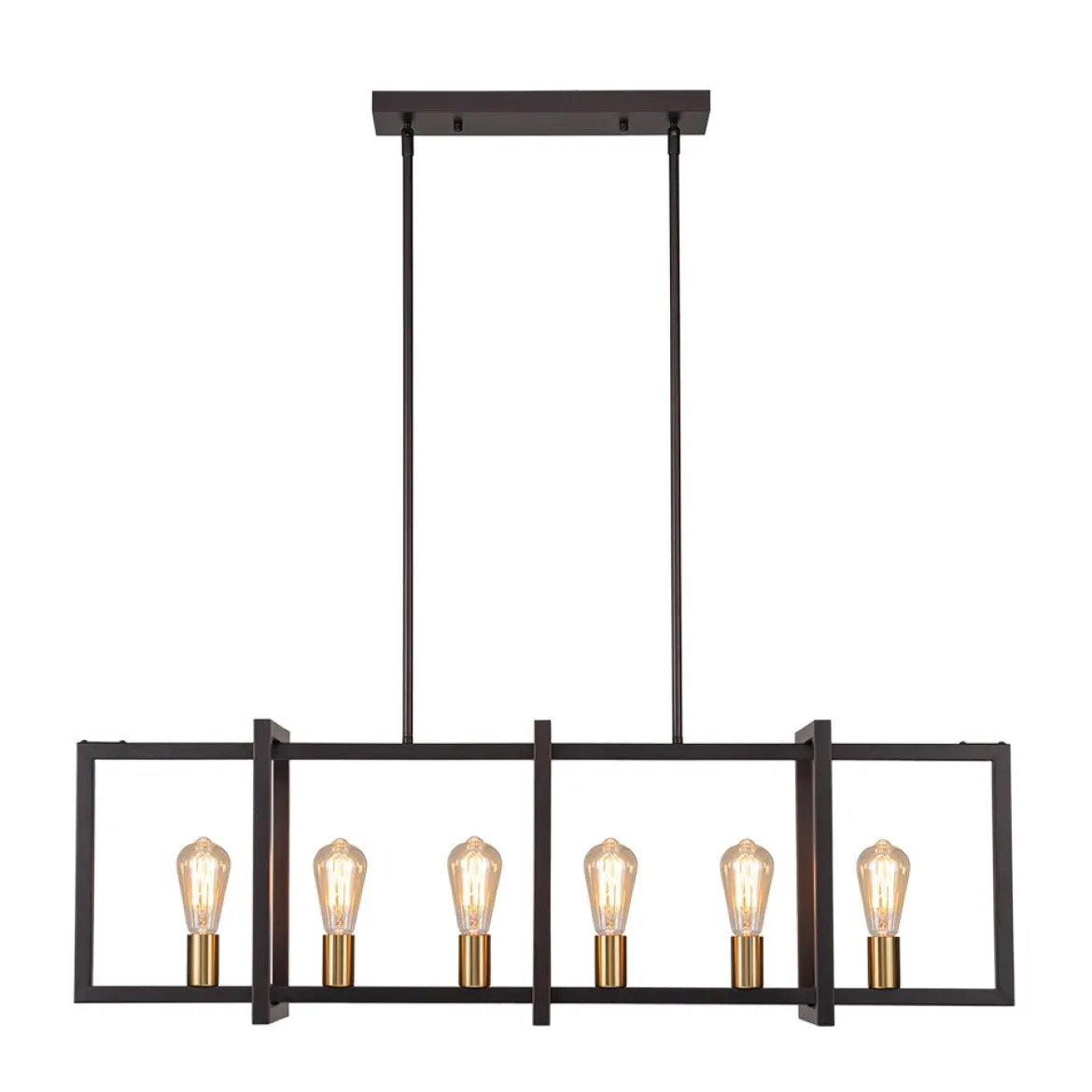 Industrial Farmhouse Rectangular Kitchen Island Pendant