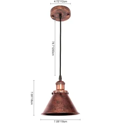Industrial 1-Light Cone Pendant Light