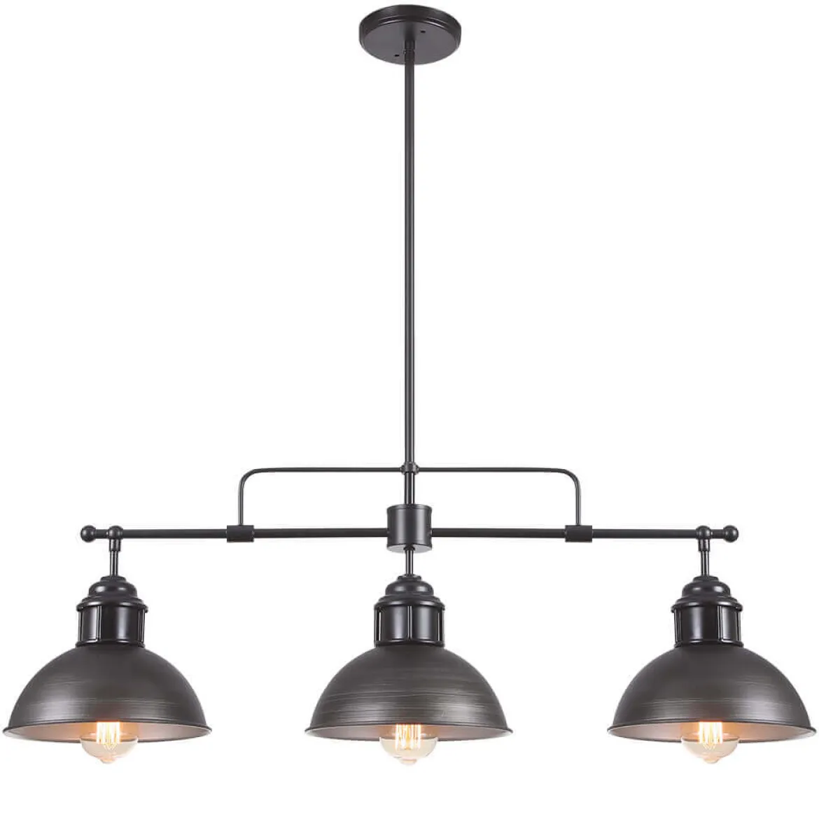 Industrial 3-light Island Pot Lid Dome Pendant