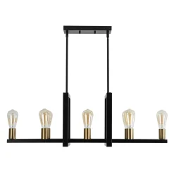 Industrial 8-Light Rectangular Kitchen Island Chandelier