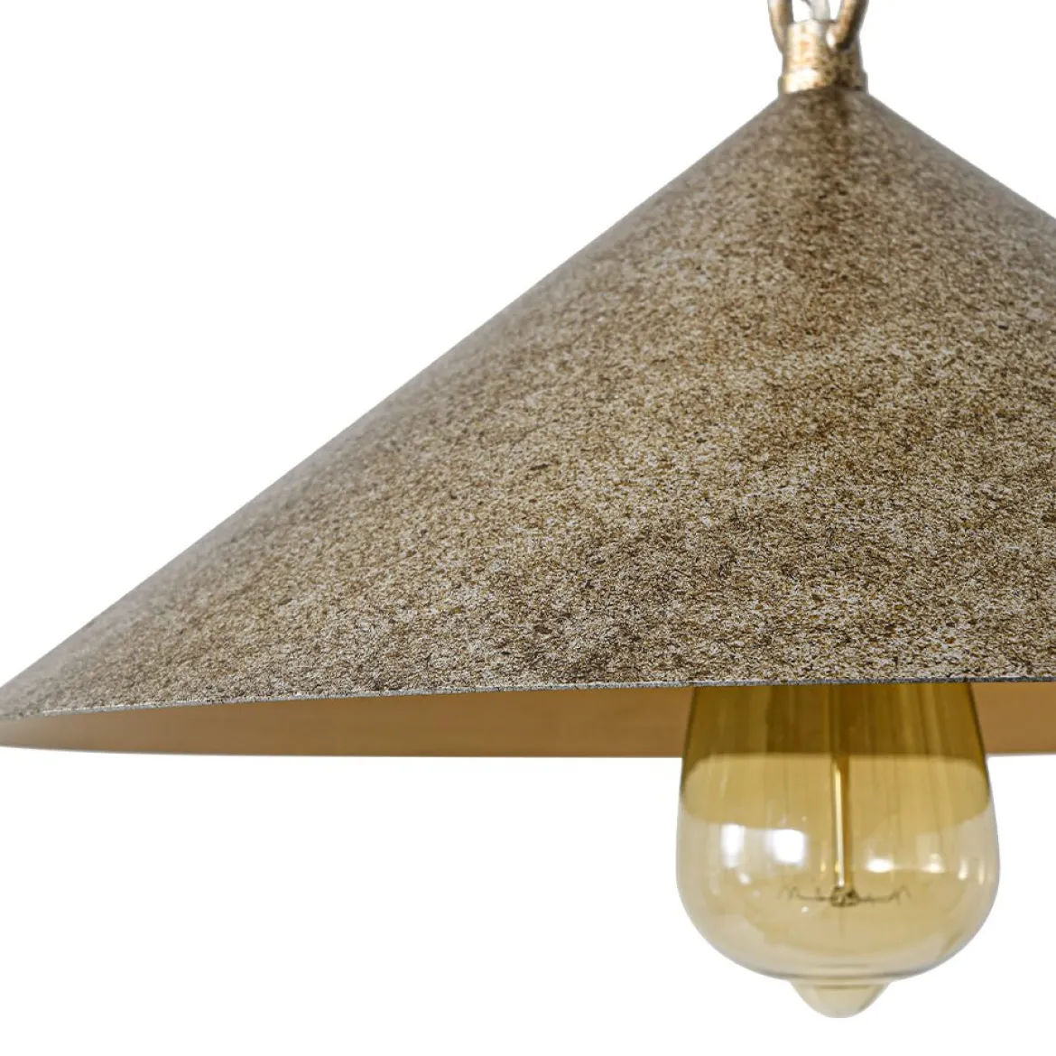 Industrial 1-Light Rusty Silver Iron Cone Kitchen Pendant