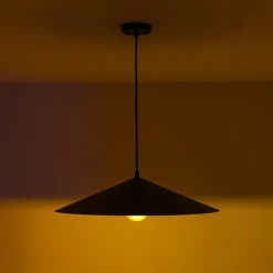 Industrial Oversized Iron Flat Cone Kitchen Pendant Light