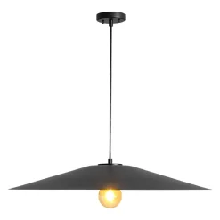 Industrial Oversized Iron Flat Cone Kitchen Pendant Light
