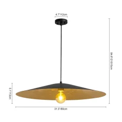 Industrial Oversized Iron Flat Cone Kitchen Pendant Light